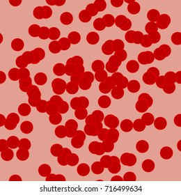 Seamless texture. Red circles on a pink background