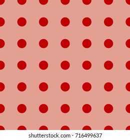 Seamless texture. Red circles on a pink background