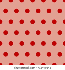 Seamless texture. Red circles on a pink background