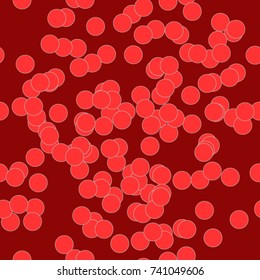 Seamless texture. Red circles on a red background