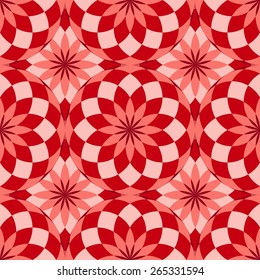 Seamless texture with red circles and tiles