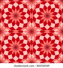 Seamless texture with red circles and tiles