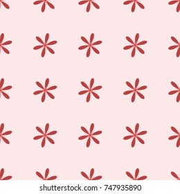 Seamless texture. Red flowers on a pink background