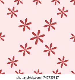 Seamless texture. Red flowers on a pink background