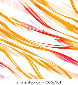 Seamless texture. Red and orange diagonal wavy stripes on white backdrop. Abstract vector background for web page, banners, fabric, home decor, wrapping 