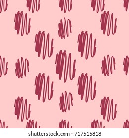 Seamless texture. Red scribbles on a pink background