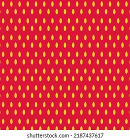 Seamless texture red strawberry with yellow seeds.Berry background or wallpaper.Dots paper.Fruit or juice concept.Cartoon vector illustration.Banner or template.Wrapping paper or fabric.