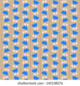 Seamless texture with red tulip. Vector art