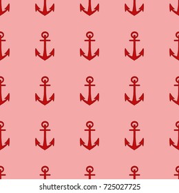 Seamless texture. Reds anchors on a pink background