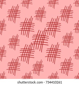 Seamless texture. Reds scratches on a pink background