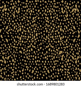 Seamless texture representing evenly distributed Golden grains of sand on a black background, Seamless texture for the background.