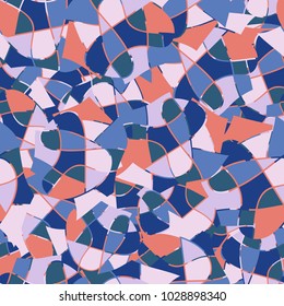 Seamless texture resembling a colored stained glass window. Summer colors. Very fashionable.
