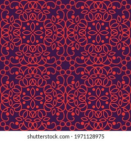 Seamless texture with retro arabic ornament. Vector vintage pattern. Oriental design for textile and cloth