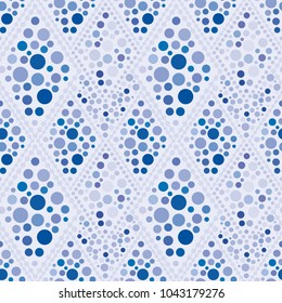 Seamless texture with rhombuses consisting of circles. Vector illustration.