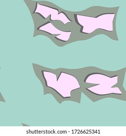 Seamless texture with ribbons on a green background