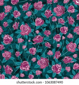 Seamless texture rose, flower pattern vector