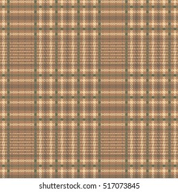 Seamless texture of rough cotton fabric with plaid