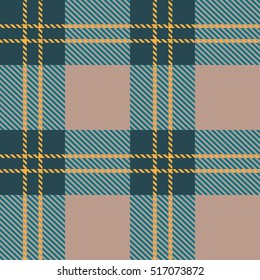 Seamless texture of rough cotton fabric with plaid