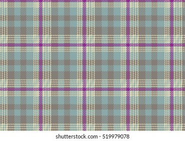Seamless texture of rough cotton fabric with plaid