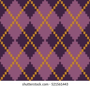 Seamless texture of rough cotton fabric with plaid
