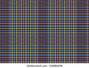 Seamless texture of rough cotton fabric with plaid