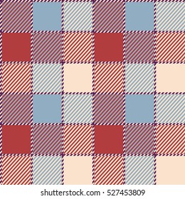 Seamless texture of rough cotton fabric with plaid