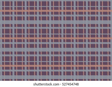 Seamless texture of rough cotton fabric with plaid