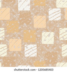 Seamless texture with rounded squares on a bubble-patterned background. With the ability to edit.