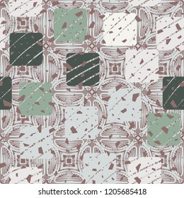 Seamless texture with rounded squares on a bubble-patterned background. With the ability to edit.