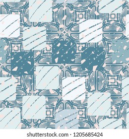 Seamless texture with rounded squares on a bubble-patterned background. With the ability to edit.