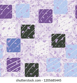 Seamless texture with rounded squares on a bubble-patterned background. With the ability to edit.