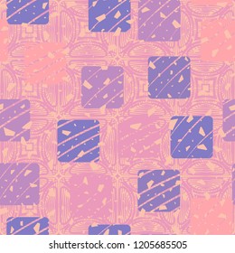 Seamless texture with rounded squares on a bubble-patterned background. With the ability to edit.