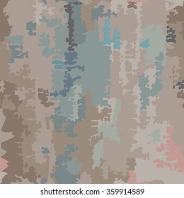Seamless texture with rust blue and brown watercolor camouflage spots.