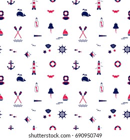 Seamless texture from sailing elements. Pattern, abstract background, wallpaper.