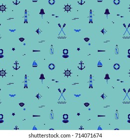 Seamless texture from sailing elements. Pattern, abstract background, wallpaper.