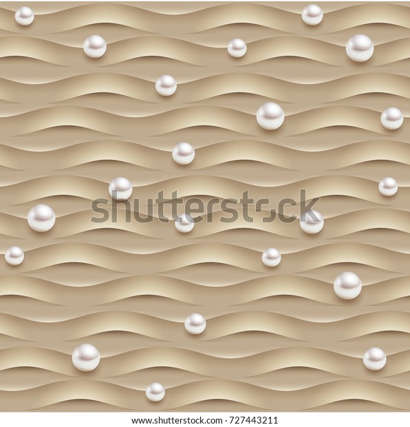 Seamless Texture Sand Waves White Pearls Stock Vector Royalty