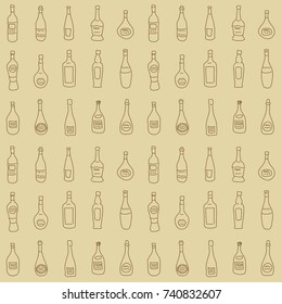 Seamless texture with a set of a decorative bottles