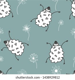 Seamless texture with sheep. Seamless pattern can be used for wallpaper, pattern fills, web page background,surface textures.