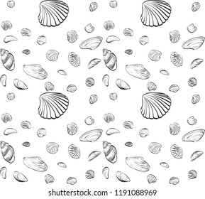 seamless texture of the shell of the sea vector