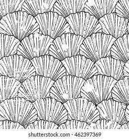 Seamless texture with shells. Marine theme. Repeated pattern. Background for your blog. Great textures for your design.