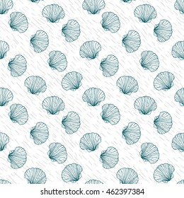 Seamless texture with shells. Marine theme. Repeated pattern. Background for your blog. Great textures for your design.