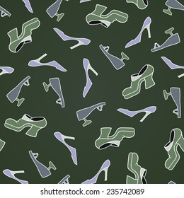Seamless texture with a shoes. Background with women's shoes. 
