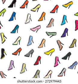 seamless texture shoes, white  background