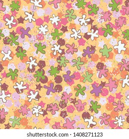 Seamless texture. Similar to amoeba spots are scattered on an abstract background.