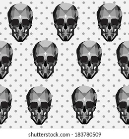 Seamless texture skull on dots