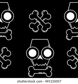 seamless texture with skulls. skull and Bones. halloween pattern