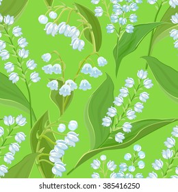 seamless texture with small spring flowers. Lilies Of The Valley for your design