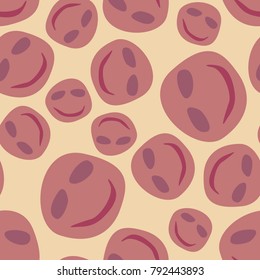 Seamless texture with smile cartoon face