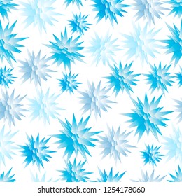 Seamless texture with snowflakes in the form of polygonal shapes. Vector illustration.