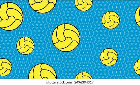 seamless texture soccer background with yellow balls and net goal